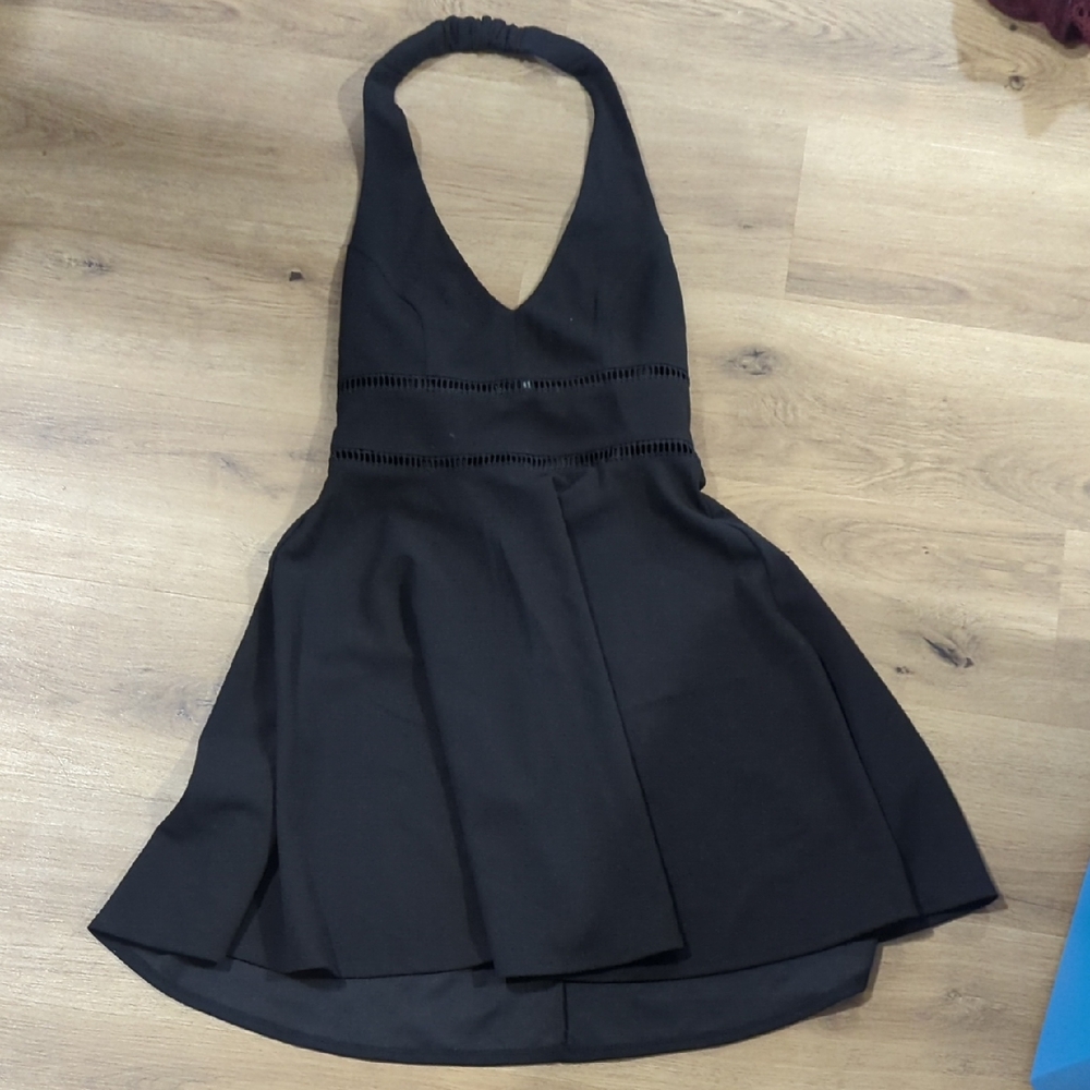 Elegant Black Halter Dress